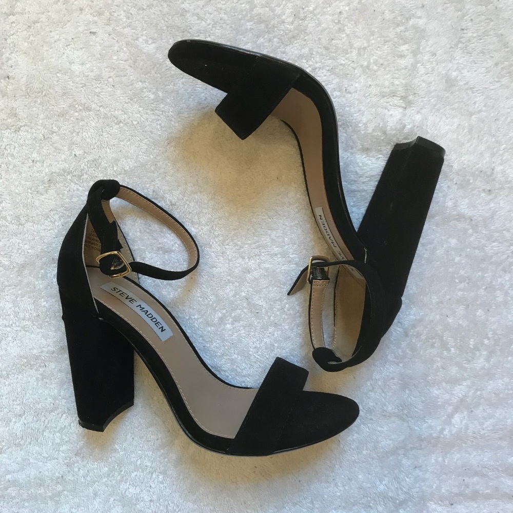 ONLY WORN ONCE! Steve Madden Black Strappy Heels